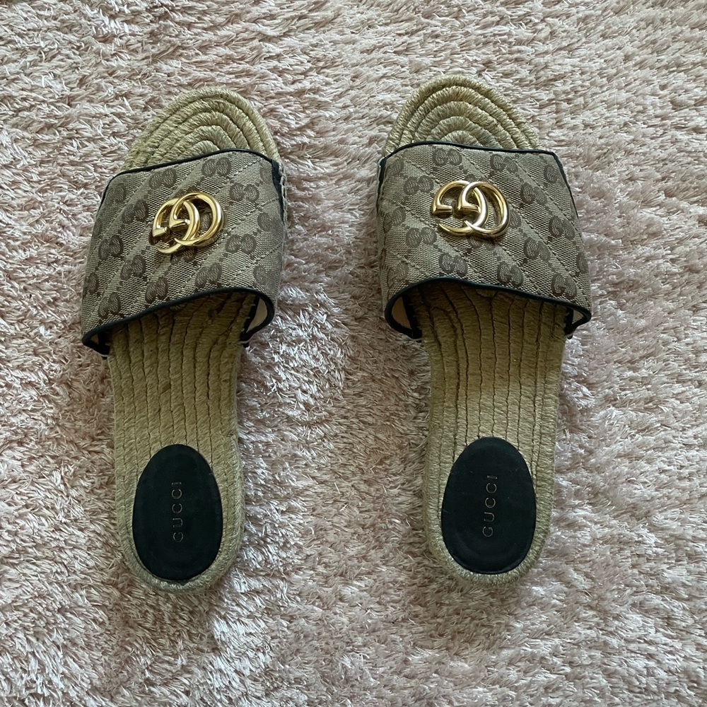 Gucci GG Matelasse’ Canvas Espadrille Sandal